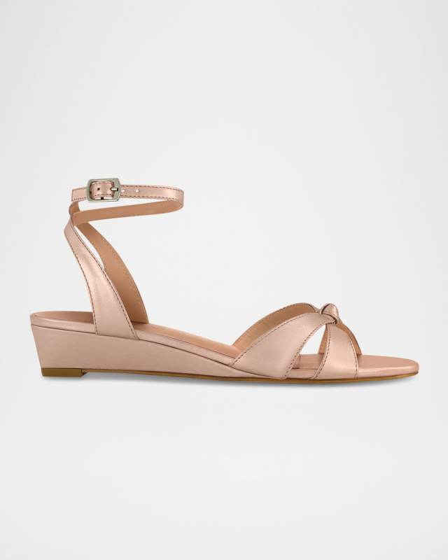 Garcel Demi-Wedge Metallic Leather Sandals